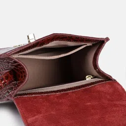 Hidesign Animal Textured Leather Structured Sling Bag image 2