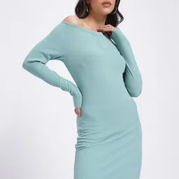 glitchez Ribbed Reverie Textured Bodycon Mini Dress-image-23