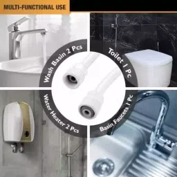 fastgear GENERIC Bathroom Faucet Set Plastic Chrome Finish White, FG2733 image 4