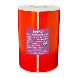Tudko 100x75 mm 80 GSM 1 UP Self Adhesive Paper Label Orange-picture-10