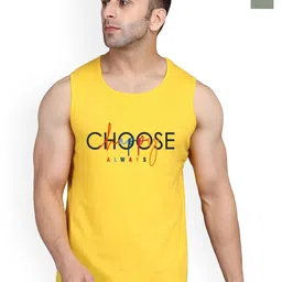 SLOWLORIS Pack Of 2 Printed Round Neck Cotton Gym Vests-picture-11