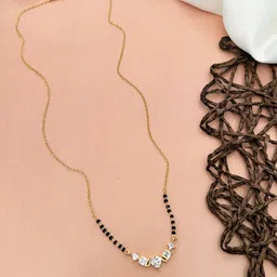 ABDESIGNS Gold-Plated Artificial Stones and Beads Studded Mangalsutra image 1