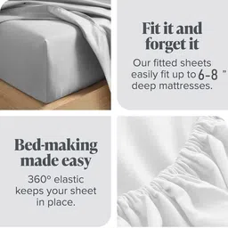 NEW TOWN Multicoloured 210 TC Cotton Fitted Queen Bedsheets With 2 Pillow Covers image 4