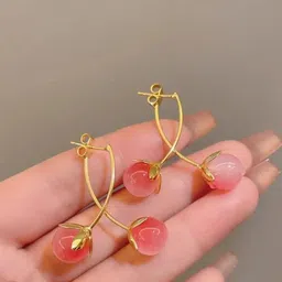 Estailo fashion Spherical Drop Earrings-image-56