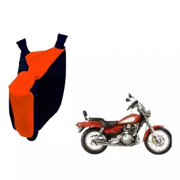 Auto Pearl Waterproof Two Wheeler Cover For Yamaha Enticer (Orange & Blue)-picture-29