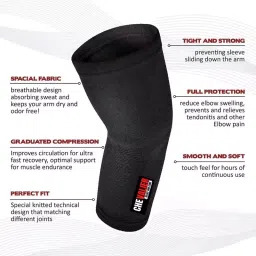 Chevalier Xtra Large Size Elbow Compression Sleeves CHE-ESS-XL-Black-101 image 2
