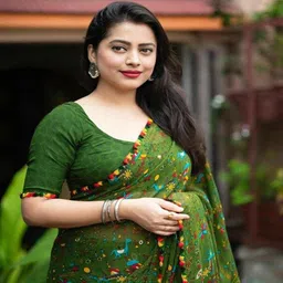 KALINI Warli Print Pure Georgette Saree-image-64