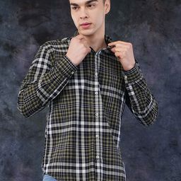 Binioz Men Classic Tartan Checks Opaque Checked Casual Shirt-picture-5