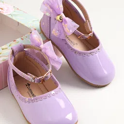 Cute Walk by Babyhug Buckled Closure Bellies With Bow Applique- Purple-image-39