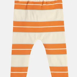 MINI KLUB Cotton Striped Leggings - Marshmallow & Orange-picture-32