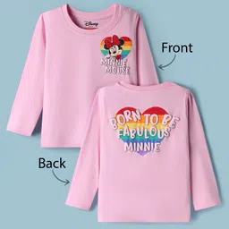 Babyhug Disney Single Jersey Knit Full Sleeves T-Shirt with Minnie Mouse Graphic - Pink-picture-23