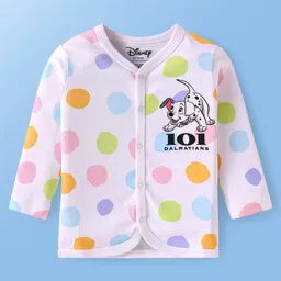 Babyoye Disney Interlock Knit Full Sleeves Jhablas With 101 Dalmatians Graphic Pack of 2 - White & Neon Green image 2