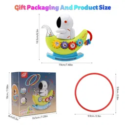 PLUSPOINT Astronaut Toys for Kids Musical Wobbler Toy - Multicolor Swaying Melody and Interactive Toy for Kids with Music and LED Lights Playful & Fun Birthday Gift for Children image 2