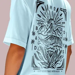 AUSK Graphic Printed Round Neck Cotton Oversized T-shirt image 3