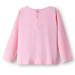 Babyhug Single Jersey Knit Floral Printed Dungaree with Full Sleeves Inner Tee - Pink & Purple image 3