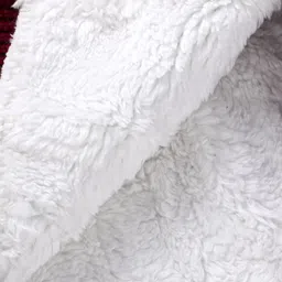 Babyhug Knitted Full Sleeves Front Open Hooded Sweater With Bear Embroidery - Dark Red image 4