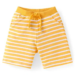Babyhug Single Jersey Knit Half Sleeves T-Shirt & Shorts Set with Animal Print - Blue & Yellow image 4