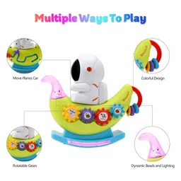 PLUSPOINT Astronaut Toys for Kids Musical Wobbler Toy - Multicolor Swaying Melody and Interactive Toy for Kids with Music and LED Lights Playful & Fun Birthday Gift for Children image 4