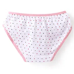 Babyhug 100% Cotton Knit Floral Printed Panties Pack of 3 - Pink & White image 5