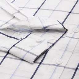 Burnt Umber Men Windowpane Checked Casual Shirt image 3