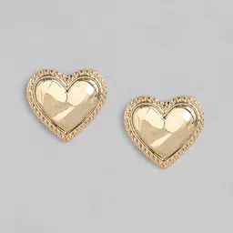 Forever New Gold Plated Heart Shaped Studs Earrings-image-42