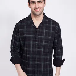 DIVISIVE Men Comfort Slim Fit Checked Spread Collar Cotton Casual Shirt-image-15