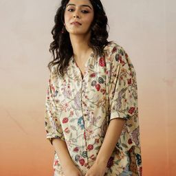 SANSKRUTIHOMES Floral Extended Sleeves Cotton Top-picture-45