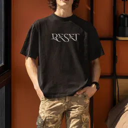 TheBTclub Men Activchill Typography Printed Round Neck Cotton Oversized T-shirt-picture-16