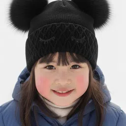 Adorazone Kids Woollen Beanie With Pom Pom Ears-picture-17