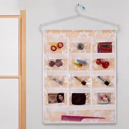 Kuber Industries Gold-Toned and White Floral Printed Jewellery Organiser image 4