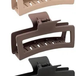 SHREEWATCHES Women Set of 3 Matt Finished Rectangular Shape Clutchers Clip image 5