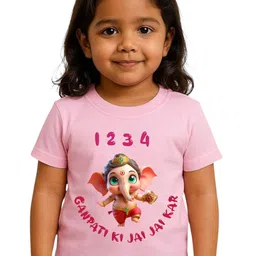 Cute Pals Kids-Unisex Pink Cotton Graphic Printed Tshirts-picture-29