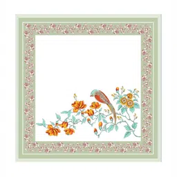 BED-SHEET.COM Green & White Floral Printed Cotton 260 TC King Bedsheet Set 2.74 m x 2.74 m image 3