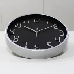 RANDOM Black & Grey Printed Contemporary Wall Clock image 3