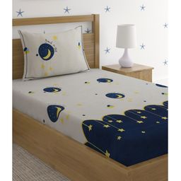 Hosta Homes 280 Gsm Glaced Cotton Cartoon Printed Single Bed Sheet With 1 Pillow Cover - Multicolor-picture-13