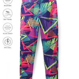 Pine Active Knit Full Length Super Stretch Leggings With Abstract Print - Multicolor-picture-7