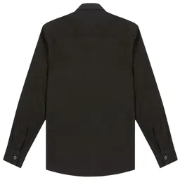 Charchit Linen Woven Full Sleeves Solid Shirt - Black image 3