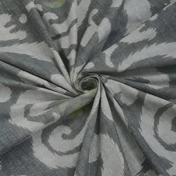 Aura Set Of 6 Grey & Green Printed Floral TC Cotton Diwan Set image 3