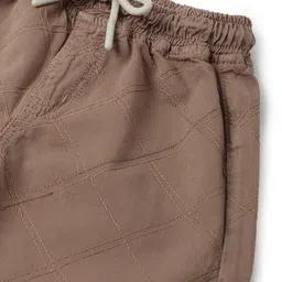 Tales & Stories Cotton Knit Thread Work Embroidered Shorts - Light Brown image 5