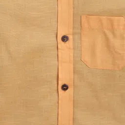 BAATCHEET Cotton Woven Full Sleeves Solid Shirt With Attached Tee - Peach image 5