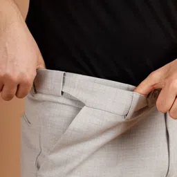 Muffynn Men Checked Smart Easy Wash Trousers image 4