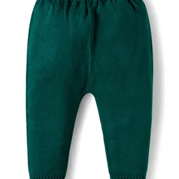 Babyhug Knitted Full Sleeves Sweater Set With Number Design - Dark Green image 4