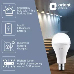 Orient 12 W Inverter Emergency Led Bulb Cool White (Pack of 4) image 5