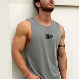 JUMPCUTS Pack Of 2 Printed Round Neck Gym Vests image 2