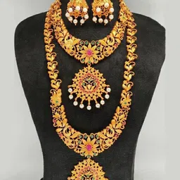 Gyaan Jewels Stone Studded & Beaded Jewellery Set-image-44