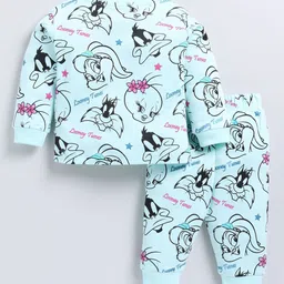 YK X Tinyo Infant Girls Looney Tunes Printed Pure Cotton T-shirt with Joggers image 3