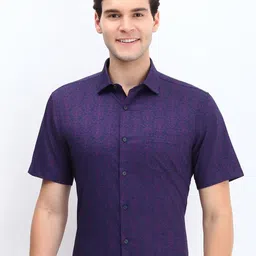 Allen Solly Men Classic Spread Collar Floral Printed Cotton Slim Fit Formal Shirt-picture-30