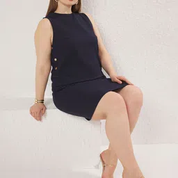 Trendyol Women Round Neck Sleeveless Knee Length A-Line Dress-picture-16