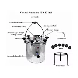 Florix Nation Pressure Cooker Type Sterilization Autoclave 12x12 Inch 22-23 L, ‎FN-12 image 2