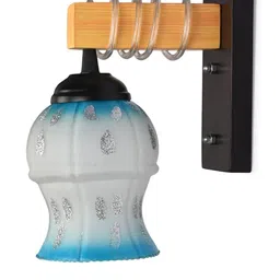 SOMIL Blue Glass Cylinder Printed Wall Lamps image 5